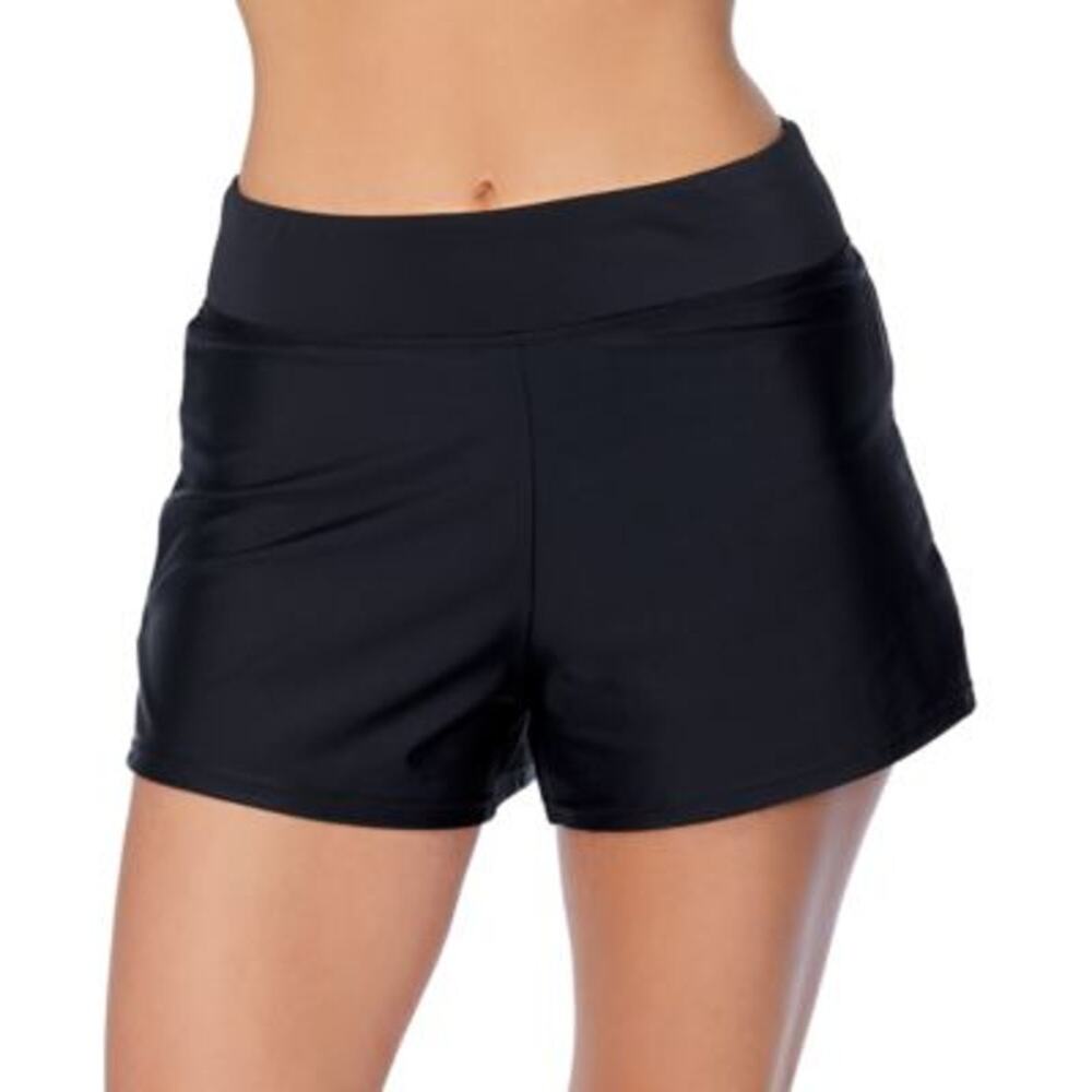 Island Escape Womens Pull-On Swim Shorts Black 10